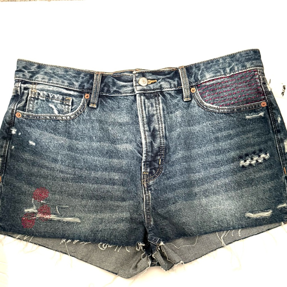 Old Navy Denim Shorts with Red Stitching